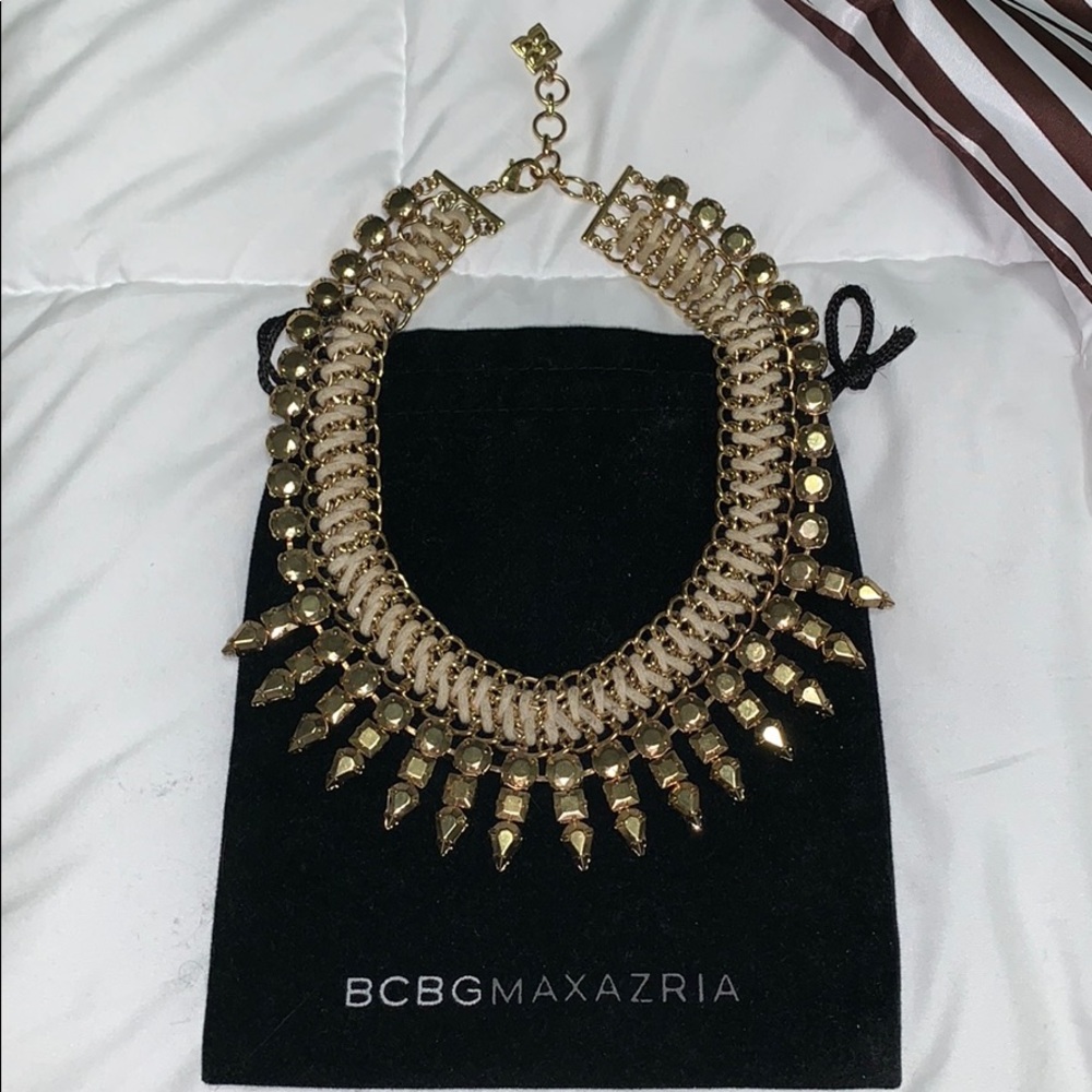 BCBG MAXAZRIA gold statement necklace